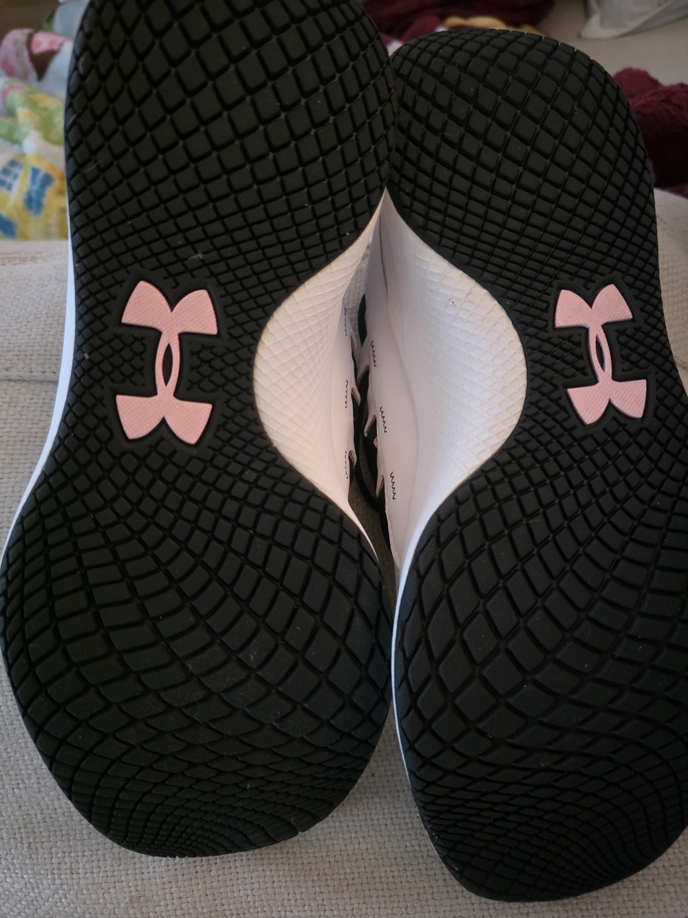 Light Pink and White Athletic Sneaker with Black Laces - Picture 3 of 4